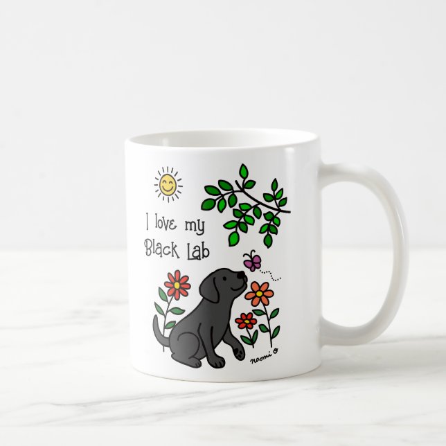Black Labrador and Green Mug (Right)