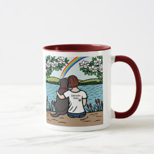 Black Labrador and Mom Brown Rainbow Bridge 2 Mug