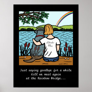 Black Labrador Angel and Mom Poster