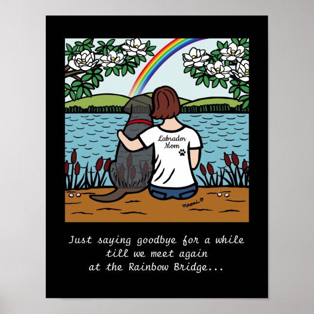 Black Labrador Angel and Mom Poster Brown (Devant)
