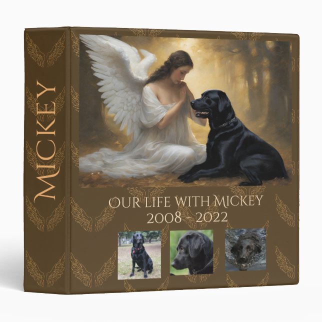 Black Labrador Angel Classeur de mémoire personnal (Devant/Côté)