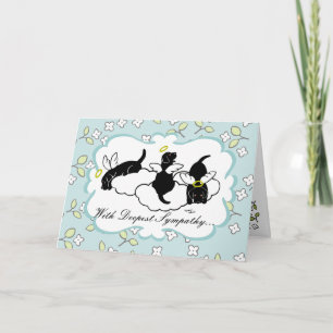 Black Labrador Angels Floral Card