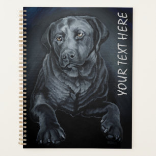 Black Labrador Art Planner Anglais Retriting Book