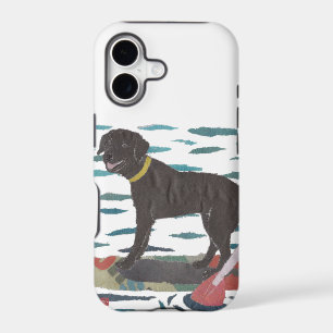 Black Labrador, Beach Dog Case-Mate iPhone Case