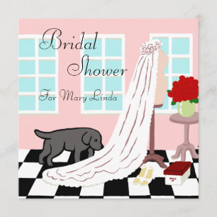 Black Labrador Bridal Shower Invitation