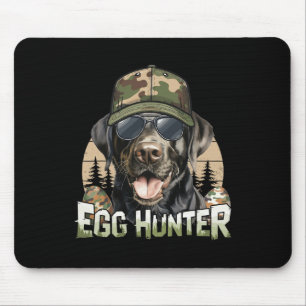 Black Labrador Camo Cap Egg Hunter Vintage Easter Mouse Pad