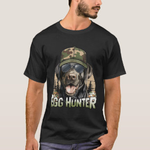 Black Labrador Camo Cap Egg Hunter Vintage Easter T-Shirt