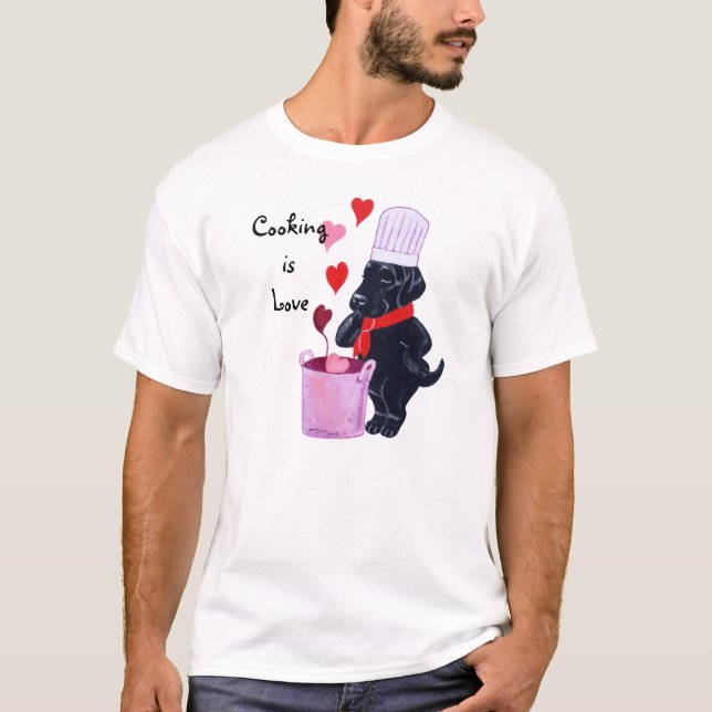 Black Labrador Chef Painting T-Shirt (Front)