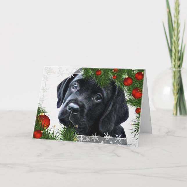 Black Labrador Christmas Card (Front)