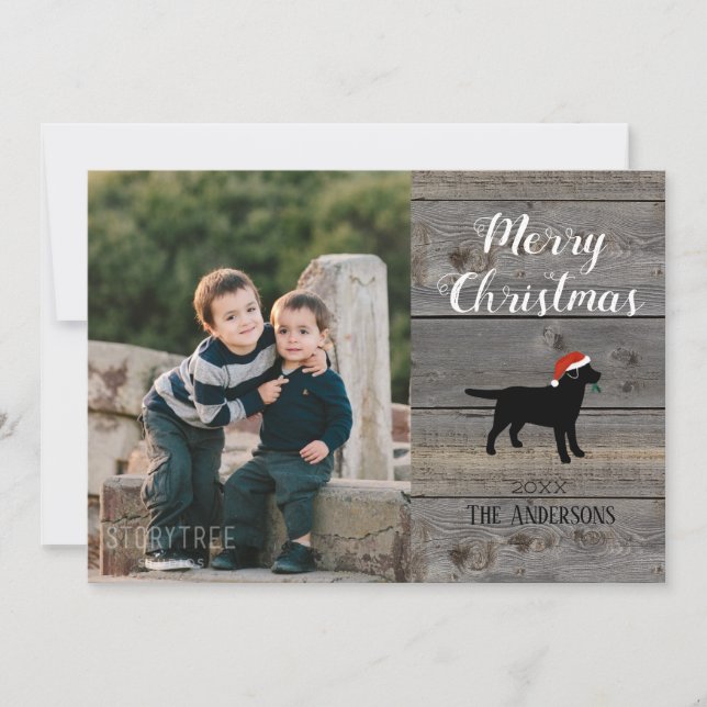 Black Labrador Christmas Card Template (Front)