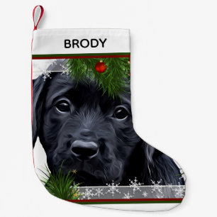 Black Labrador Christmas - Cute Dog Puppy Small Christmas Stocking