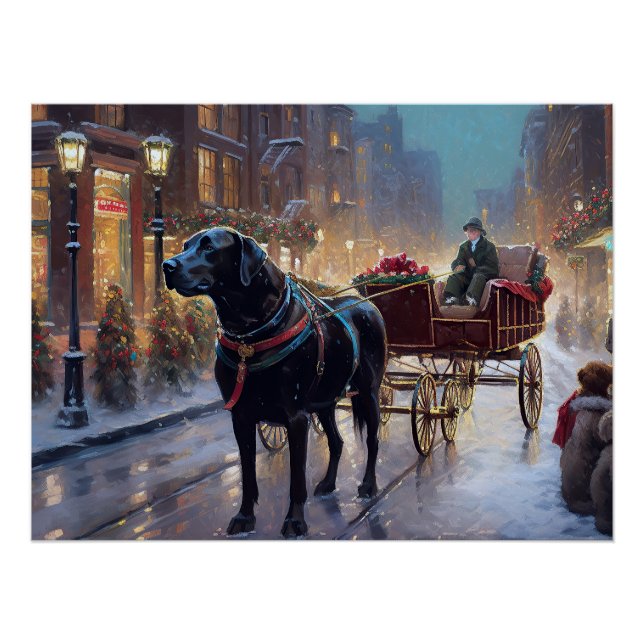 Black Labrador Christmas Festive Season  Poster (Front)