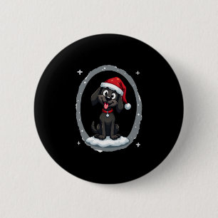 Black Labrador Christmas Santa Hat Xmas Pajama T-S 2 Inch Round Button