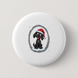 Black Labrador Christmas Santa Hat Xmas Pajama T-S 2 Inch Round Button