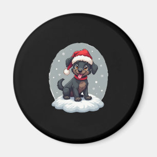 Black Labrador Christmas Santa Hat Xmas Pajama T-S Magnet