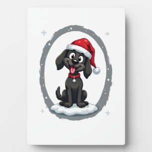 Black Labrador Christmas Santa Hat Xmas Pajama T-S Plaque