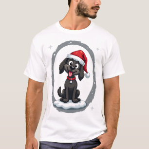 Black Labrador Christmas Santa Hat Xmas Pajama T-S T-Shirt