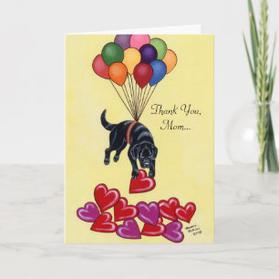 Black Labrador collecting LOVE Card
