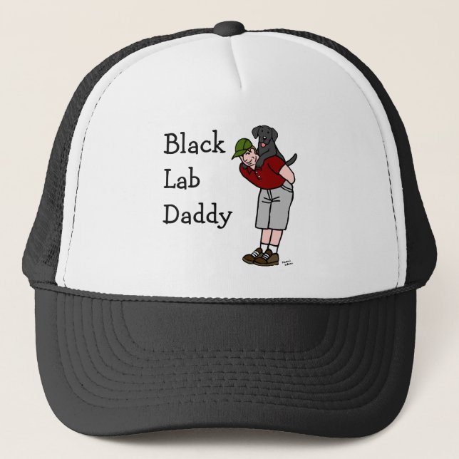 Black Labrador Daddy Trucker Hat (Front)