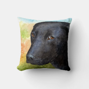 Black Labrador Dog 115 Throw Pillow