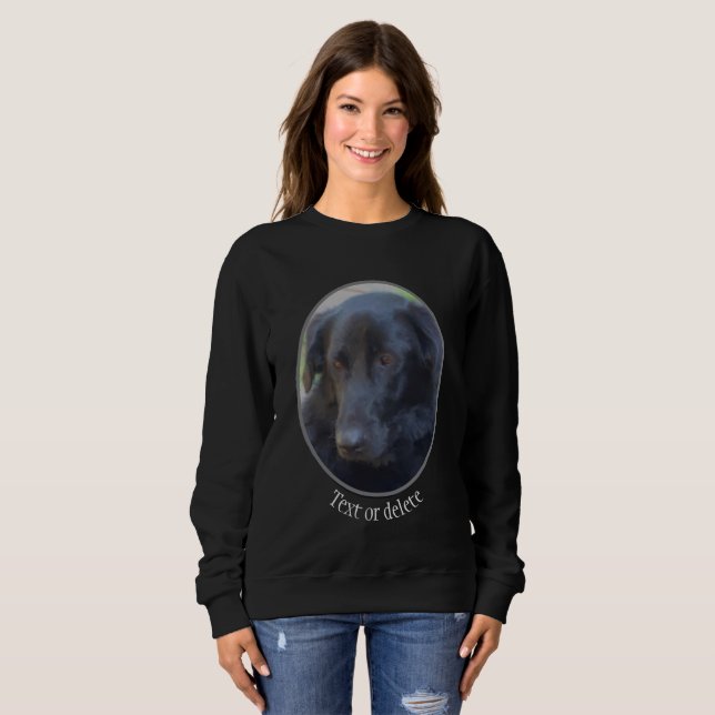 Black Labrador Dog Art Personalized  Sweatshirt (Front Full)