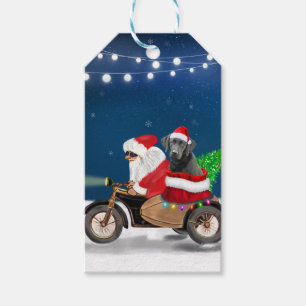 Black Labrador Dog Christmas Santa Claus   Gift Tags