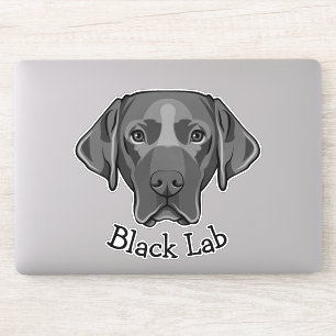 Black Labrador Dog Design Contour Sticker