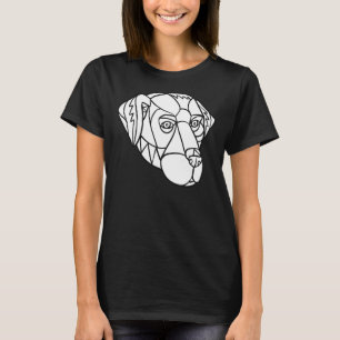 Black Labrador Dog Head Mosaic Black And White T-Shirt
