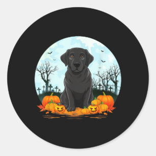Black Labrador Dog Lovers Boys Girls Halloween Classic Round Sticker