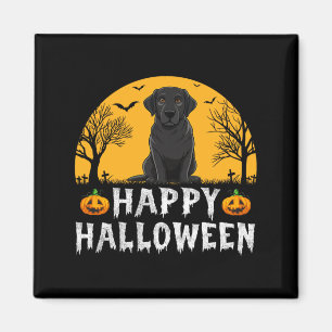 Black Labrador Dog Men Women Kids Happy Halloween Magnet