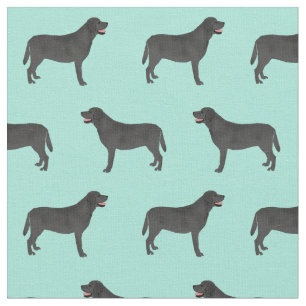 Black Labrador dog mint Fabric