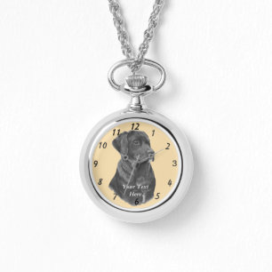 black labrador dog portrait original art design watch