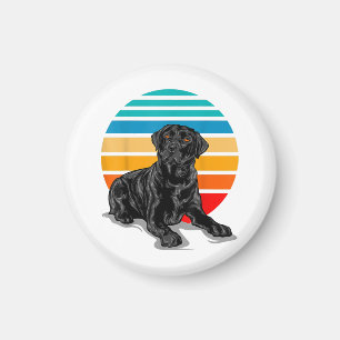 Black Labrador dog sunset vintage retro style blac Magnet
