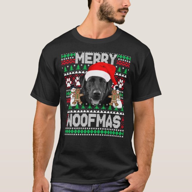 Black Labrador Dog Ugly Sweater Relaxed Fit (Front)
