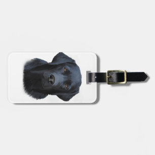 Black Labrador Dog Water Colour Art Painting Luggage Tag