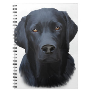 Black Labrador Dog Water Colour Art Painting Notebook