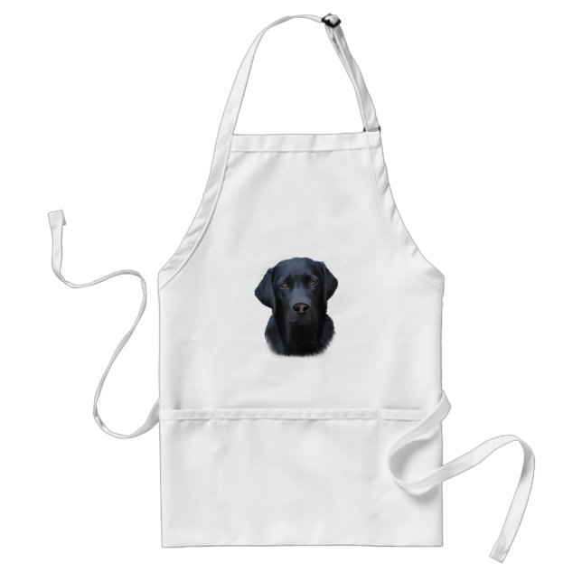 Black Labrador Dog Water Colour Art Painting Standard Apron (Front)