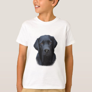 Black Labrador Dog Water Colour Art Painting T-Shirt