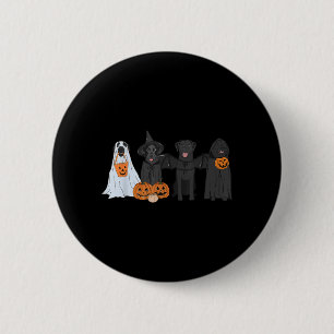 Black Labrador Dogs Lovers Ghost Witch Halloween 2 Inch Round Button