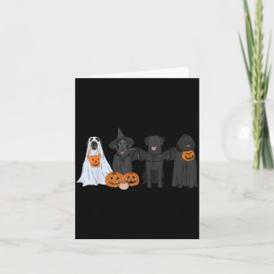 Black Labrador Dogs Lovers Ghost Witch Halloween Card