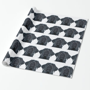 Black Labrador Facing Wrapping Paper