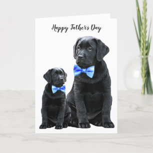 Black Labrador Father's Day Puppy - Cute Dog Dad Card