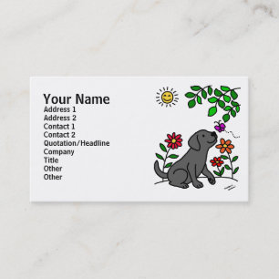 Black Labrador & Green Business Card