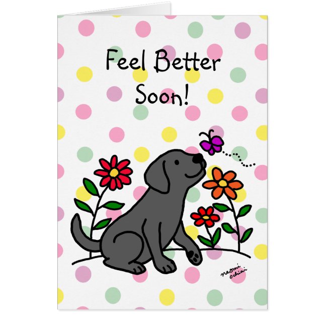 Black Labrador & Green Cartoon (Devant)