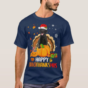 Black Labrador Halloween Christmas Xmas Happy Hall T-Shirt