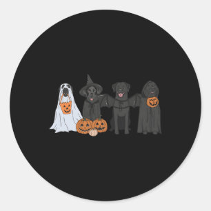 Black Labrador Halloween Classic Round Sticker