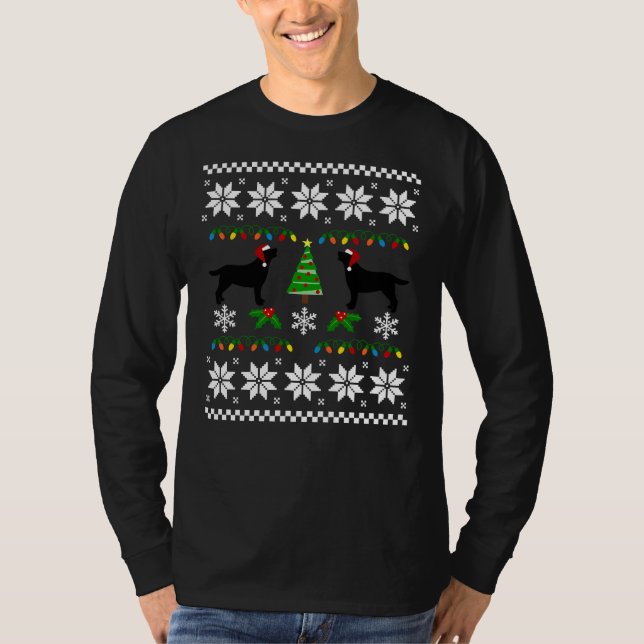 Black Labrador Happy Christmas Sweater Pattern (Front)