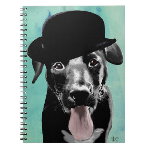 Black Labrador in Bowler Hat Notebook