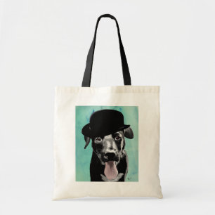 Black Labrador in Bowler Hat Tote Bag