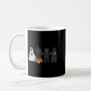 Black Labrador In Ghost Halloween Costume Ghost Coffee Mug